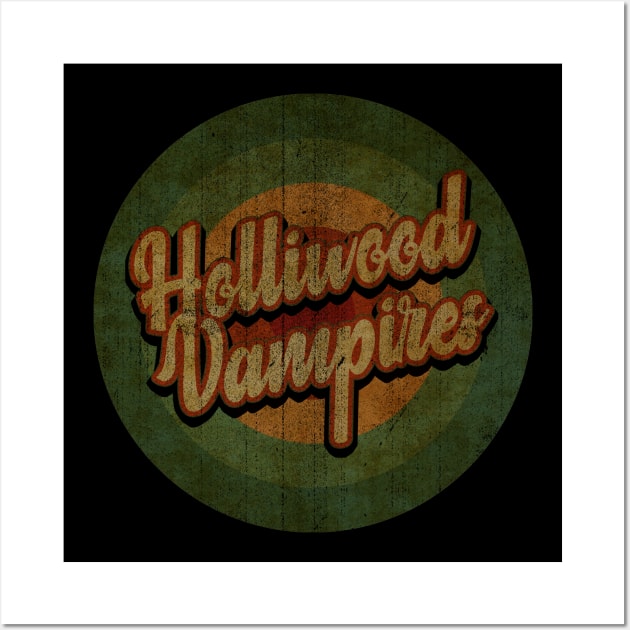 Circle Retro Vintage Hollywood Vampires Wall Art by Jokowow